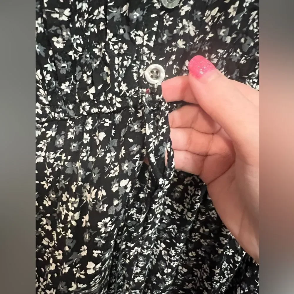Maurices size M black floral high low dress